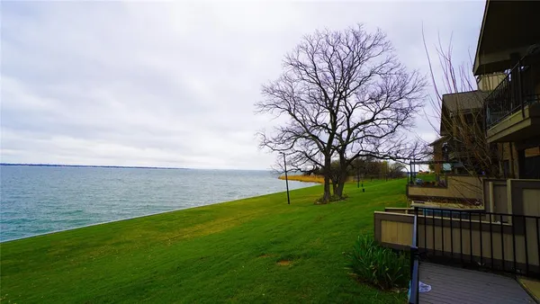 a view of a garden with an outdoor space