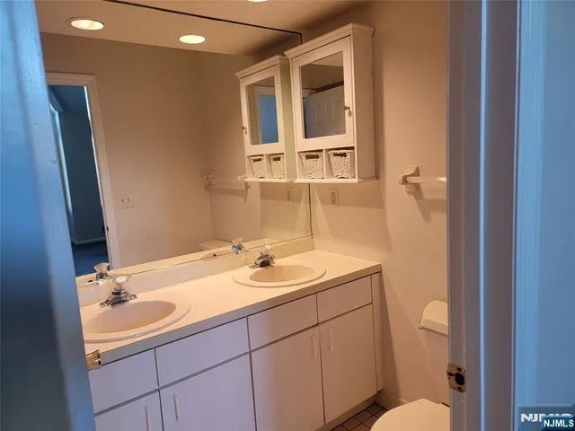 a bathroom with a sink a toilet and vanity
