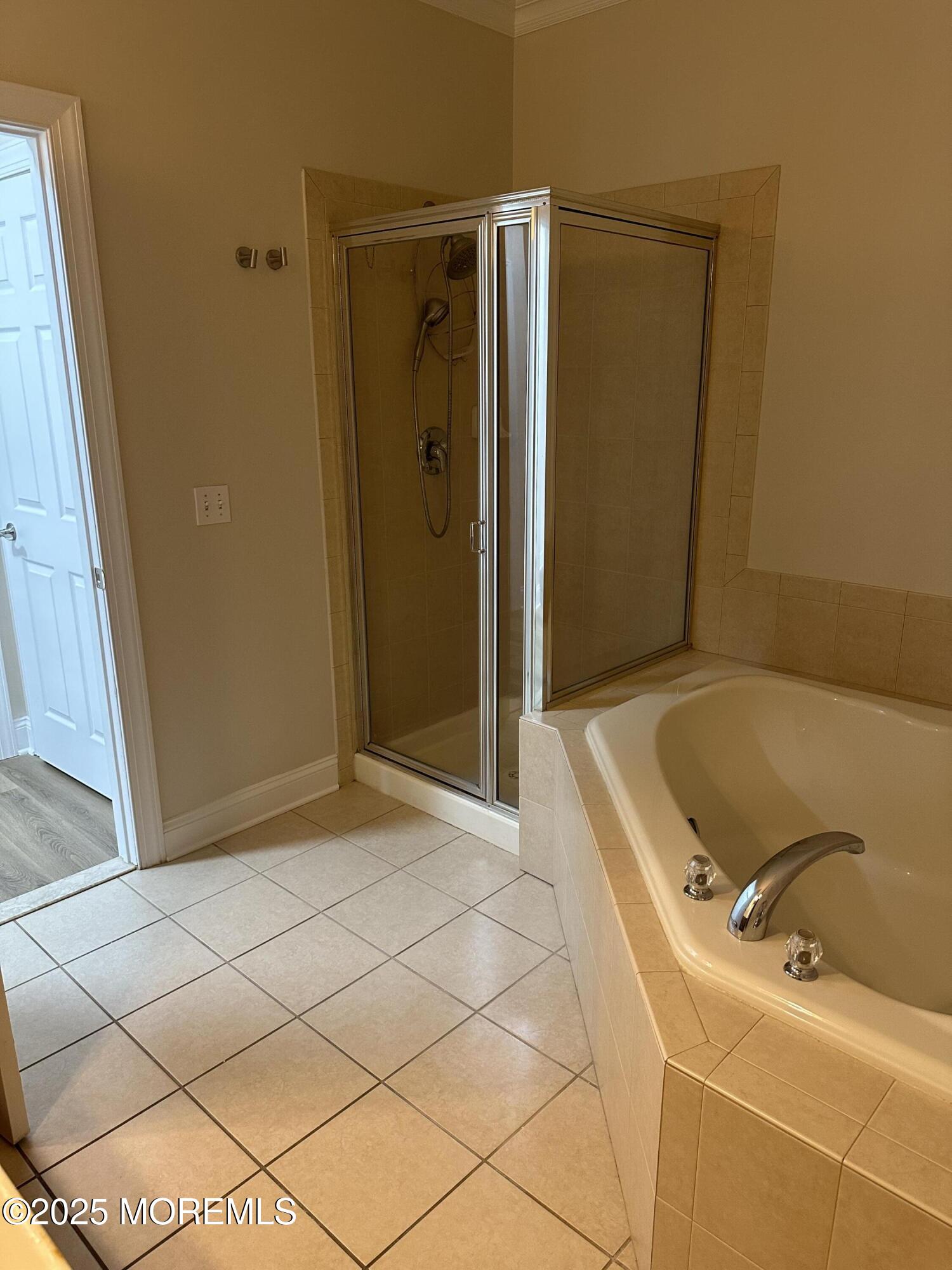 1006 Abby Road Middletown, NJ 07748 - Photo 22 of 36 a bathroom with a tub a sink and a shower