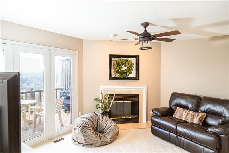 Family room view from kitchen.
