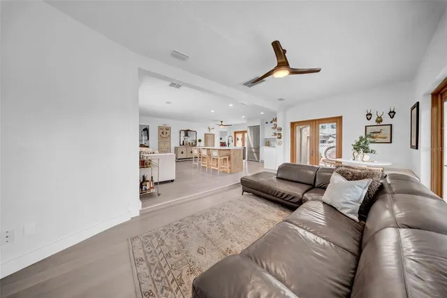 a workspace with furniture and a window