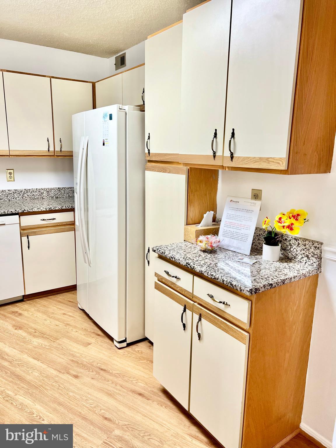 15115 Interlachen Drive, Unit 3603 Silver Spring, MD 20906 - Photo 18 of 49 a kitchen with granite countertop a refrigerator and a sink