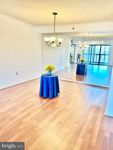 a view of a room with painted walls