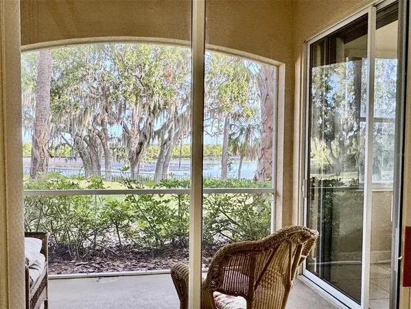 a view of a garden from a living room
