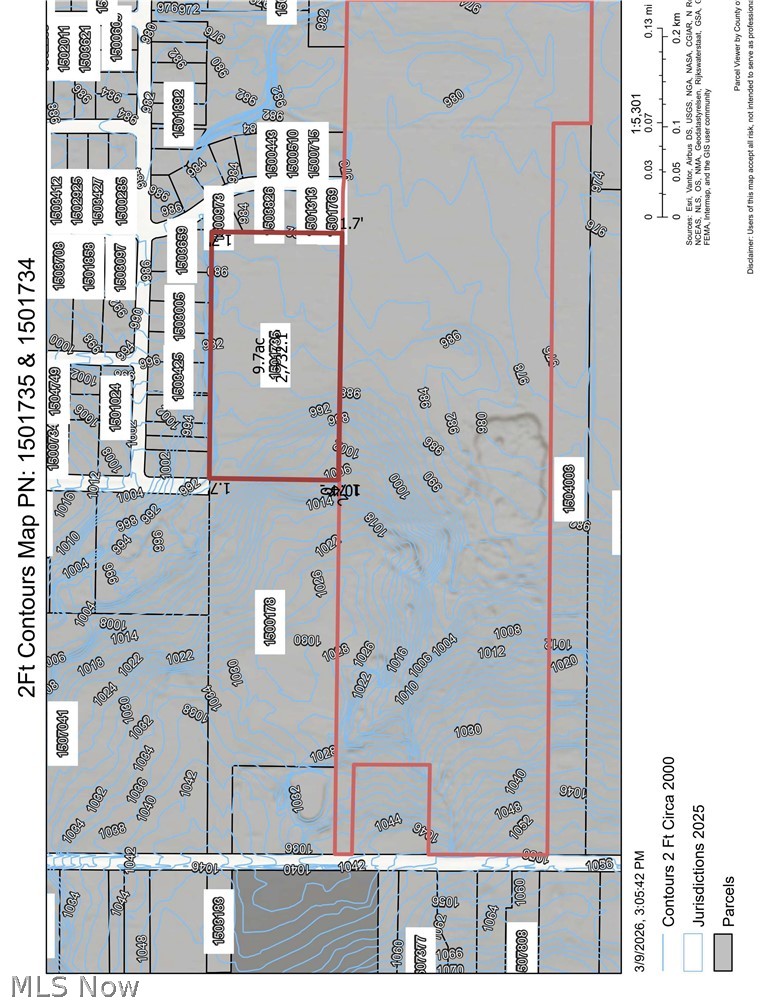 V/l Approx 62-ac V/l Approx 62-ac Jacoby Road Akron, OH 44321 - Photo 3 of 6 2ft Contours Map