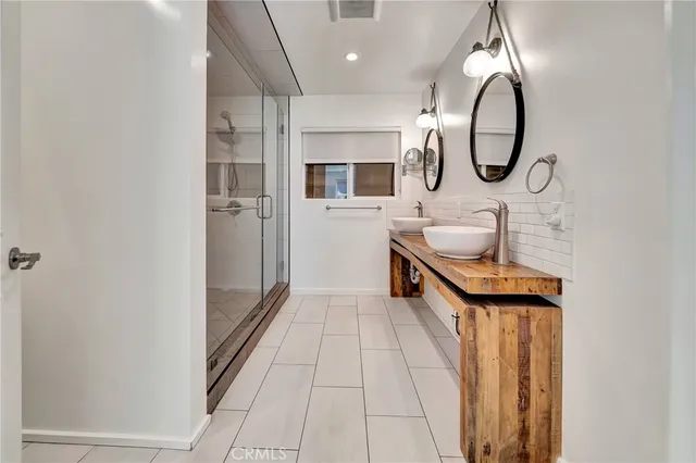 a view of a door with wooden walls