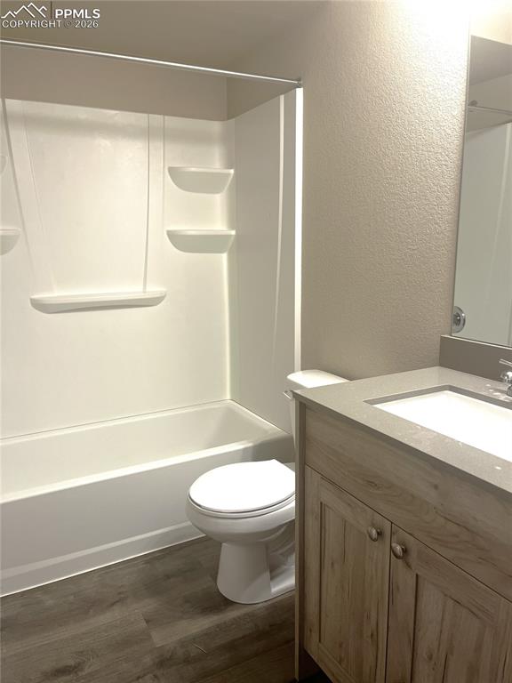 6684 Rawhide Rdg View Colorado Springs, CO 80915 - Photo 30 of 37 a bathroom with a granite countertop sink toilet and shower