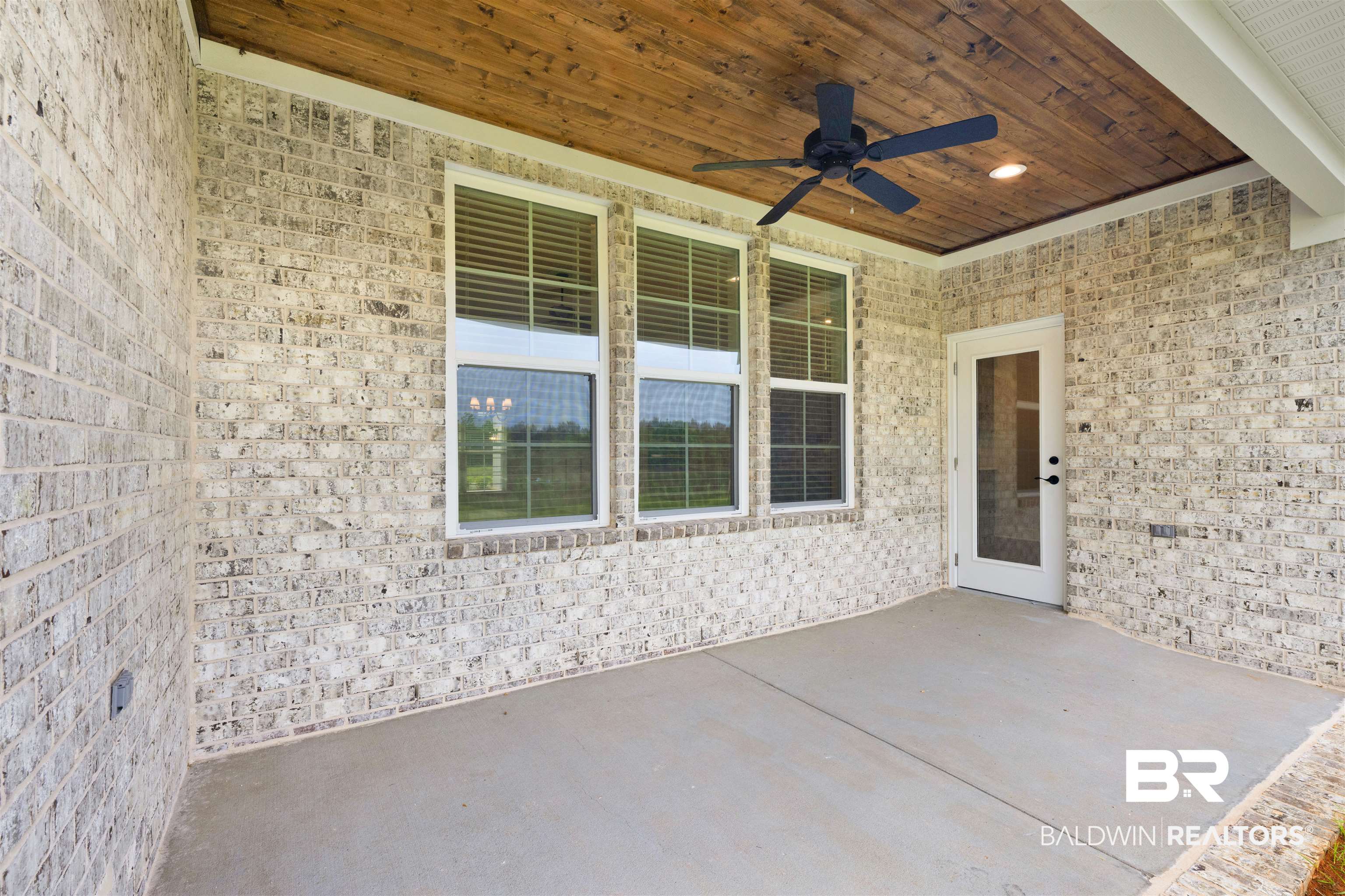27371 Patch Pl Loop Daphne, AL 36526 - Photo 61 of 63 Covered patio featuring a wood-finish ceiling, mounted ceiling fan, recessed lighting, and brick exterior walls