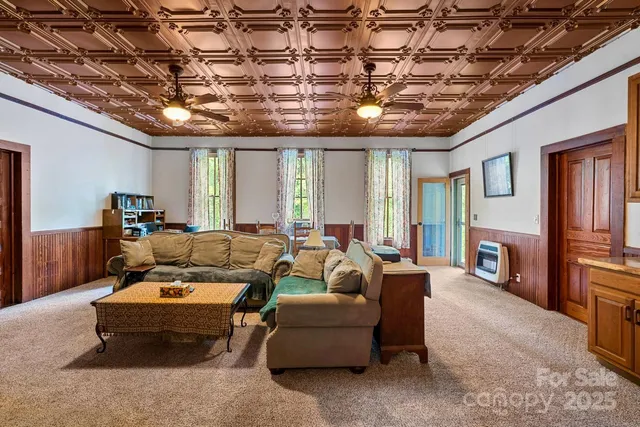 a living room with furniture