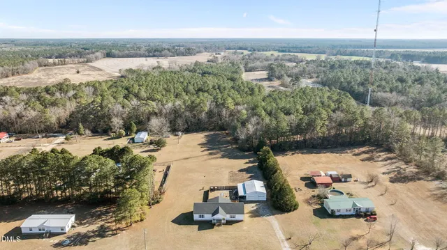 a view of a yard with snow