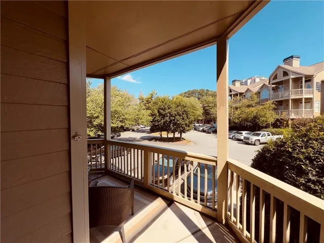 a view of a city from a balcony
