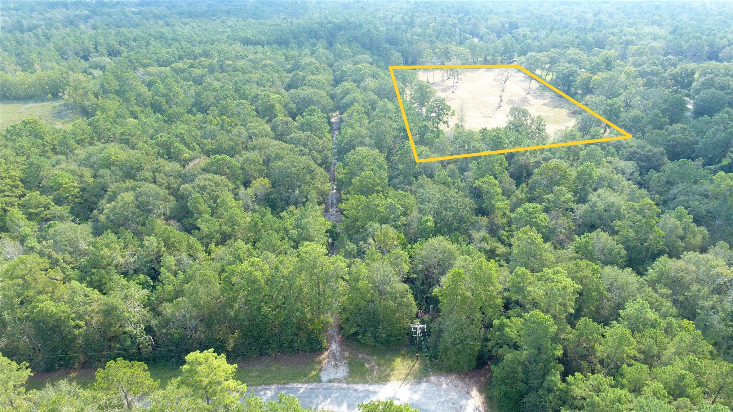 12075 Coon Hollow Road Conroe, TX 77306 - Photo 2 of 14 an aerial view of residential house with outdoor space and trees around