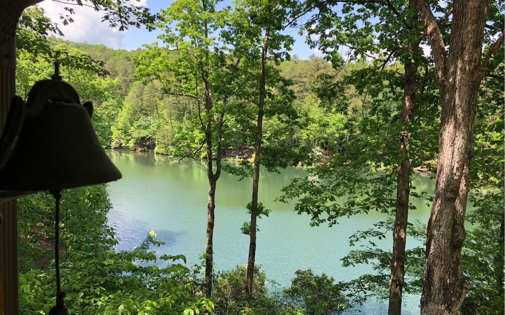 a view of lake from balcony