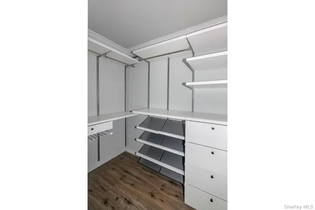 a view of walk in closet with white walls