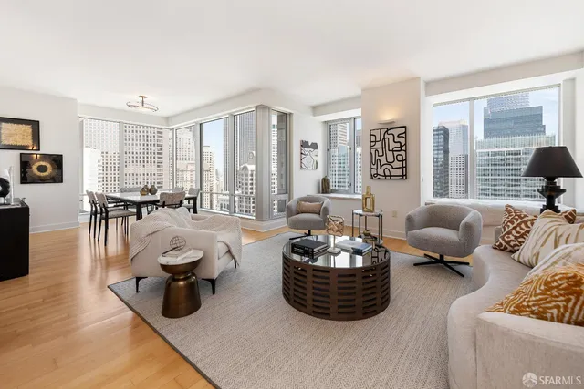 a living room with furniture