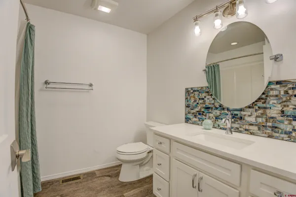 a view of small space with racks on the wall