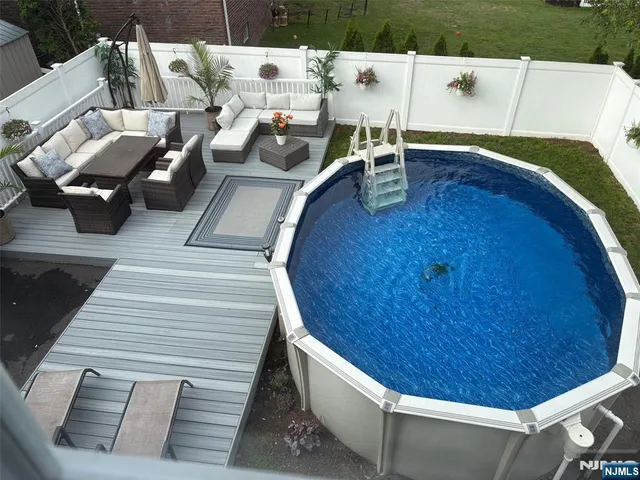 a view of a terrace with furniture