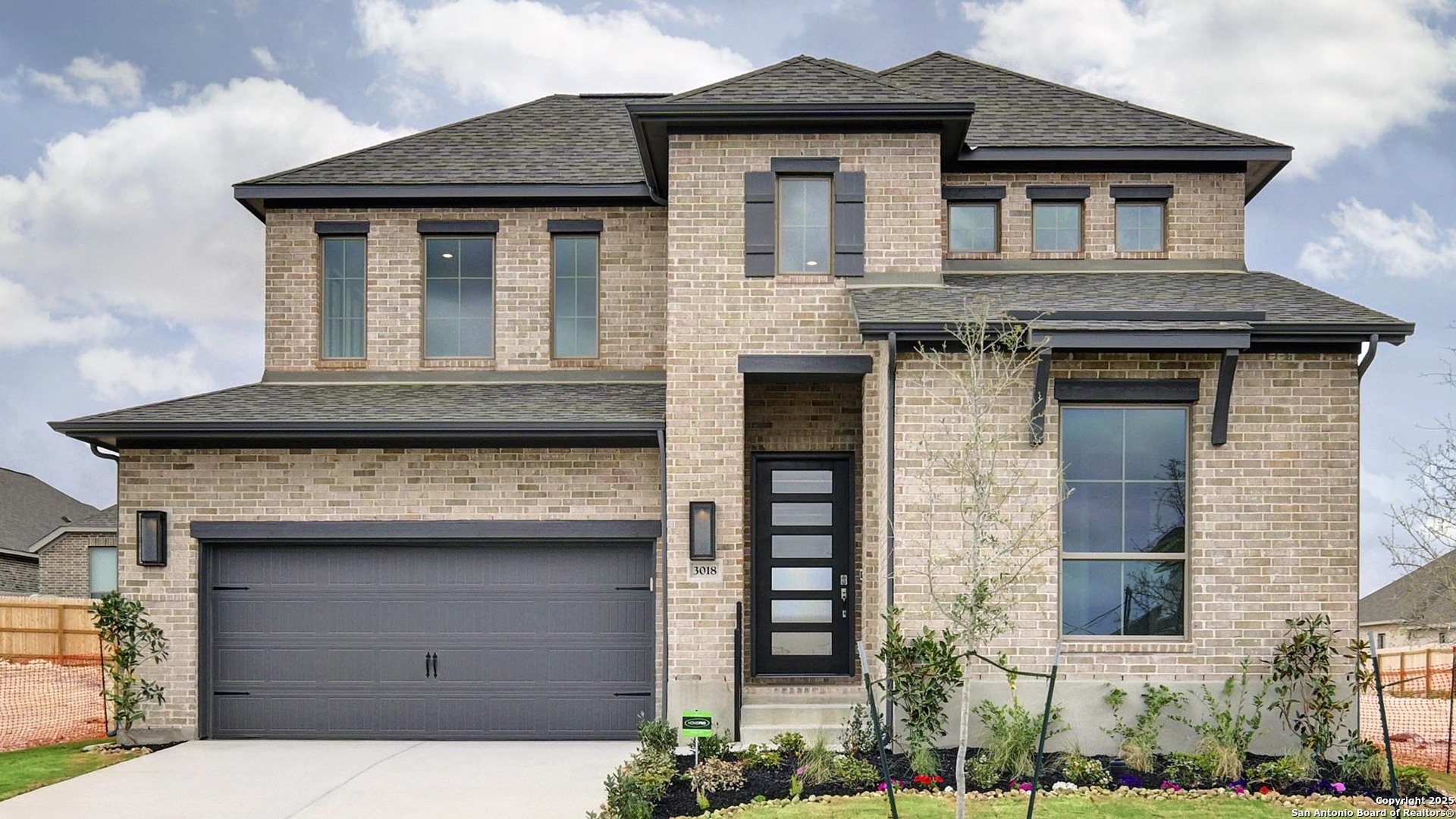 a front view of a house