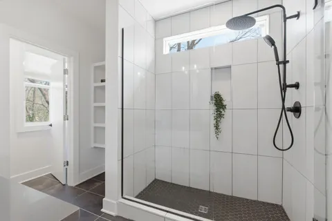 a bathroom with a shower