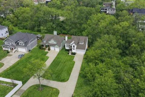 an aerial view of a house