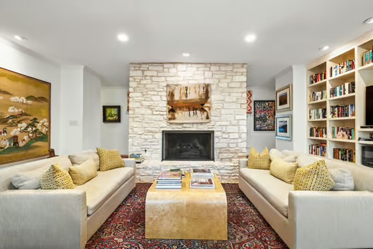 311 Ridgewood Road Austin, TX 78746 - Photo 6 of 38 a living room with furniture and a flat screen tv