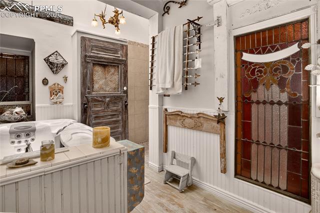 5975 Wellington Road Cascade, CO 80809 - Photo 24 of 32 Main bath w/ walk-in shower & skylight