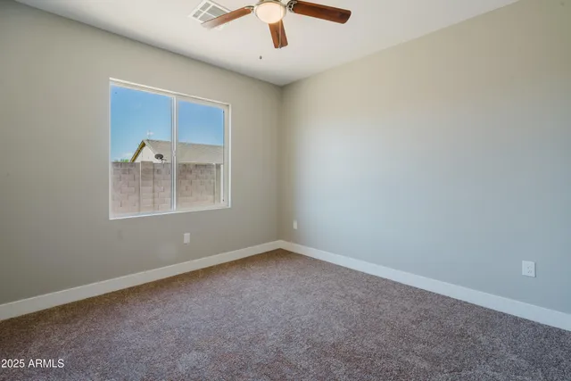 an empty room with closet