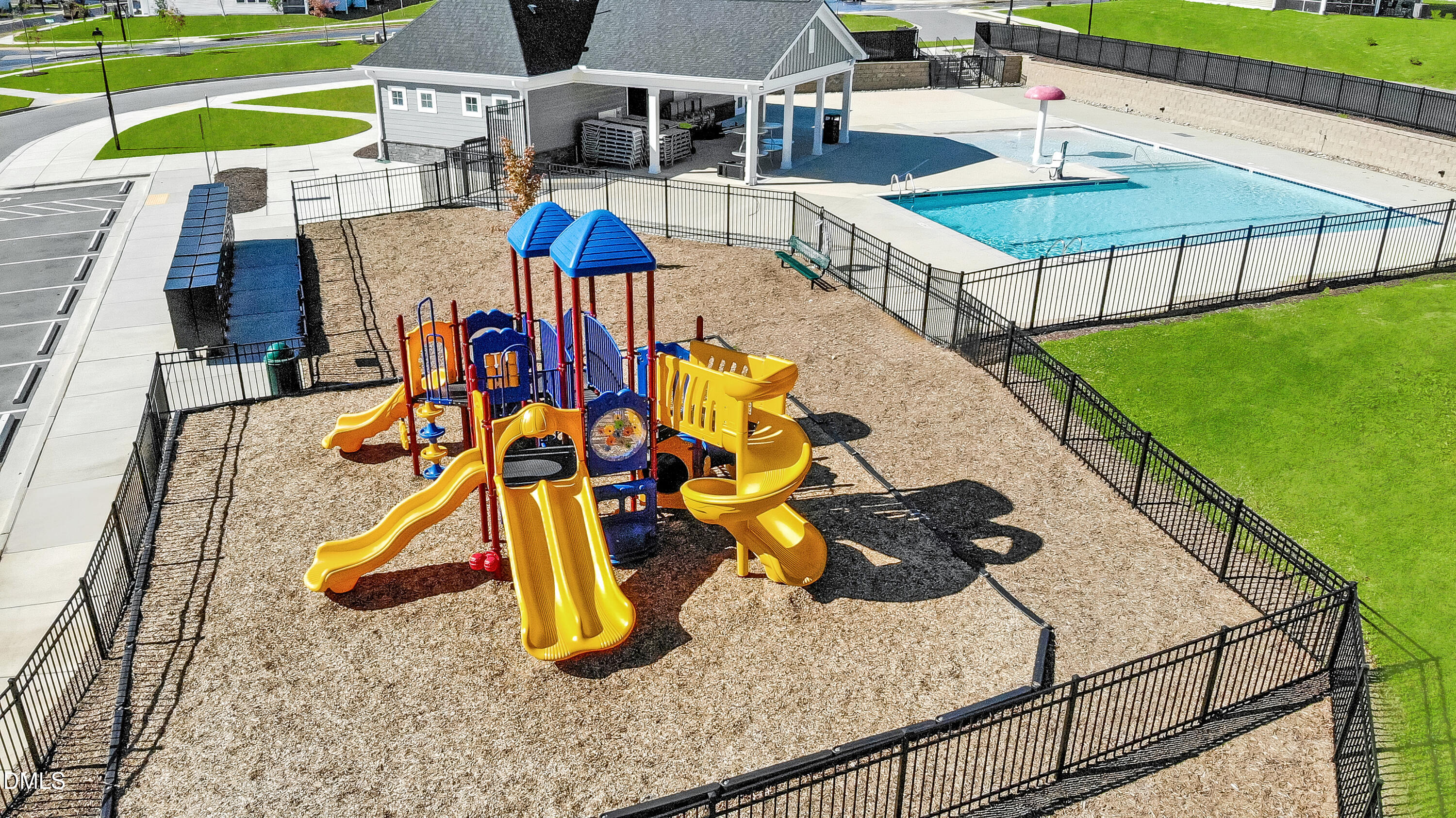 1100 Red Roses Avenue Durham, NC 27703 - Photo 48 of 51 an aerial view of a house with swimming pool