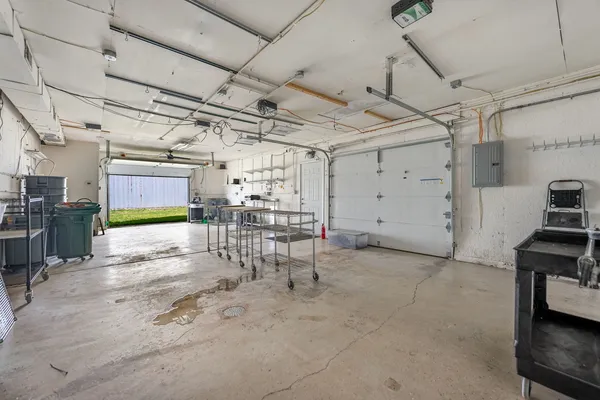 a view of a garage