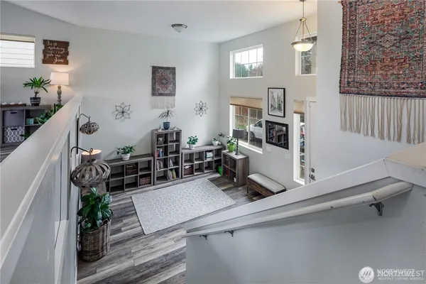 a room with table and chairs