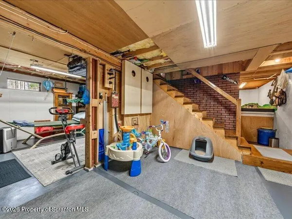a view of a storage room with a sink