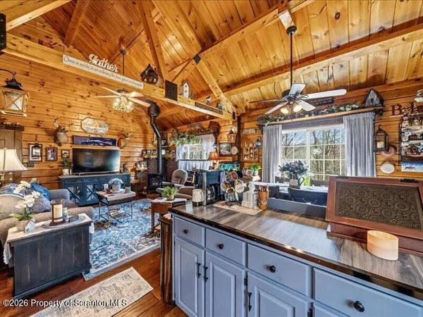 a kitchen with granite countertop lots of counter top space