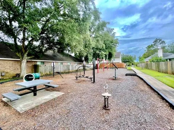 a park view with a sitting space