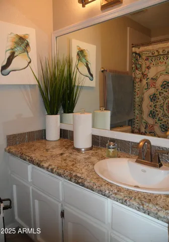 a workspace with furniture and window