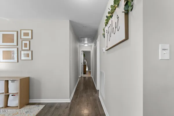 a view of hallway with stairs