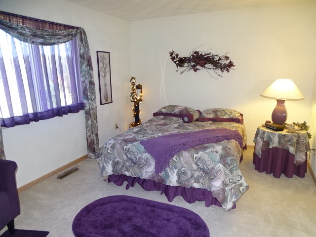 3189 West Forest Road Freeport, IL 61032 - Photo 10 of 22 a bedroom with a bed and a chandelier