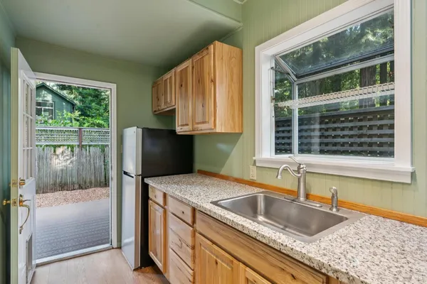 a backyard of a house