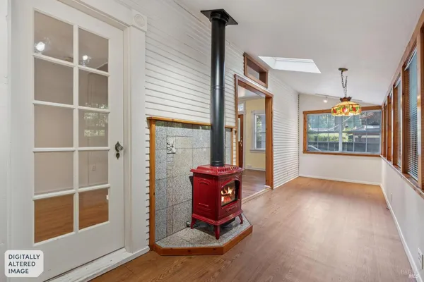 a view of a red door of the house