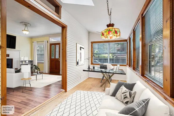 a front view of a house with a porch