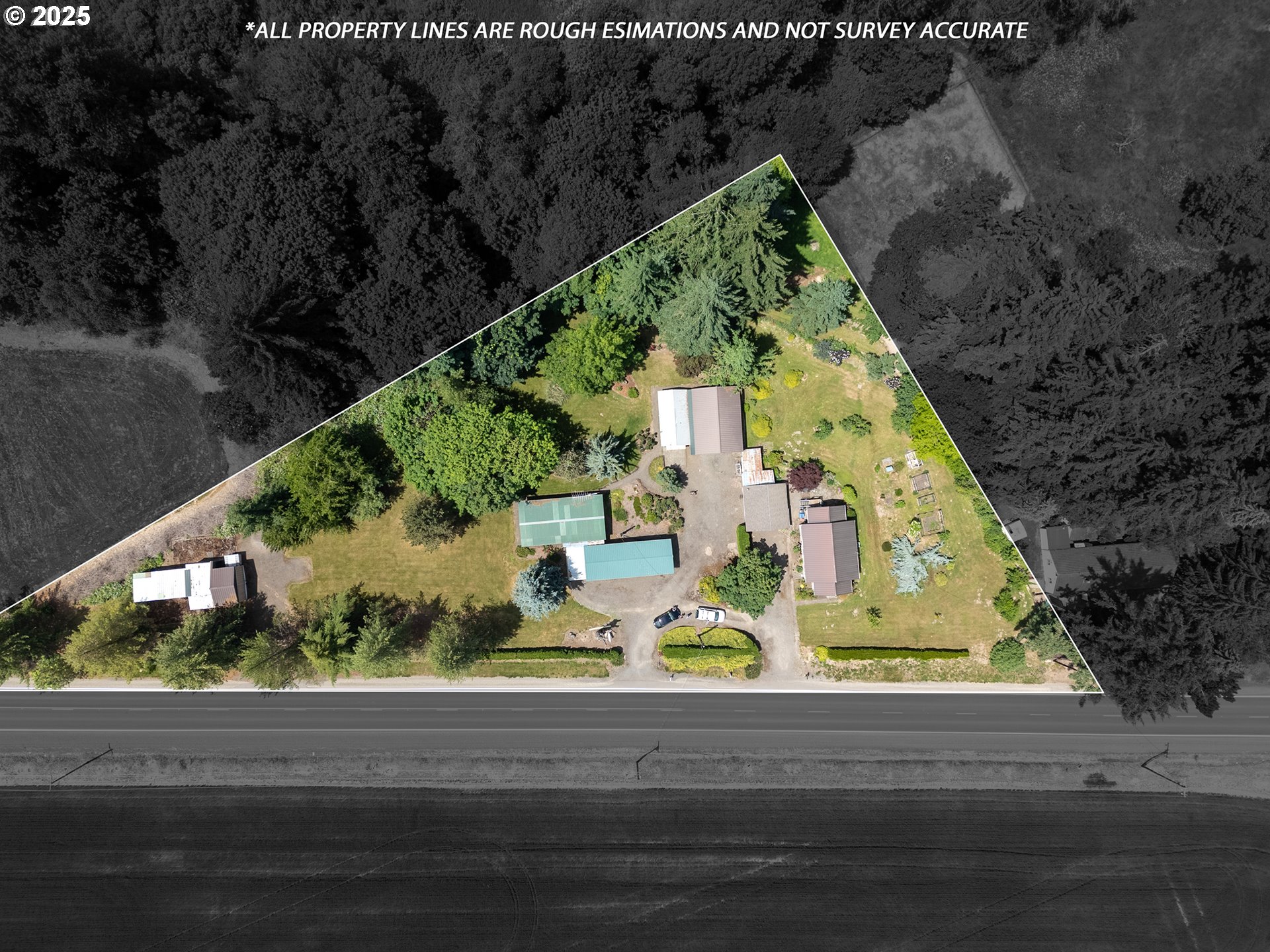 an aerial view of swimming pool