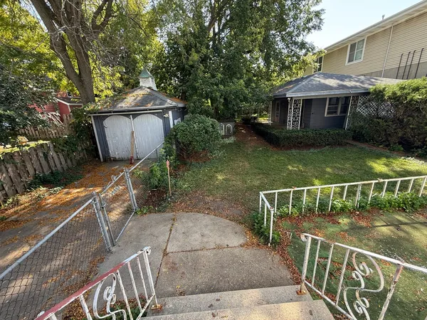 a view of a house with a large window