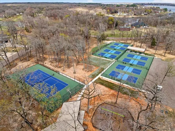 an aerial view of a house