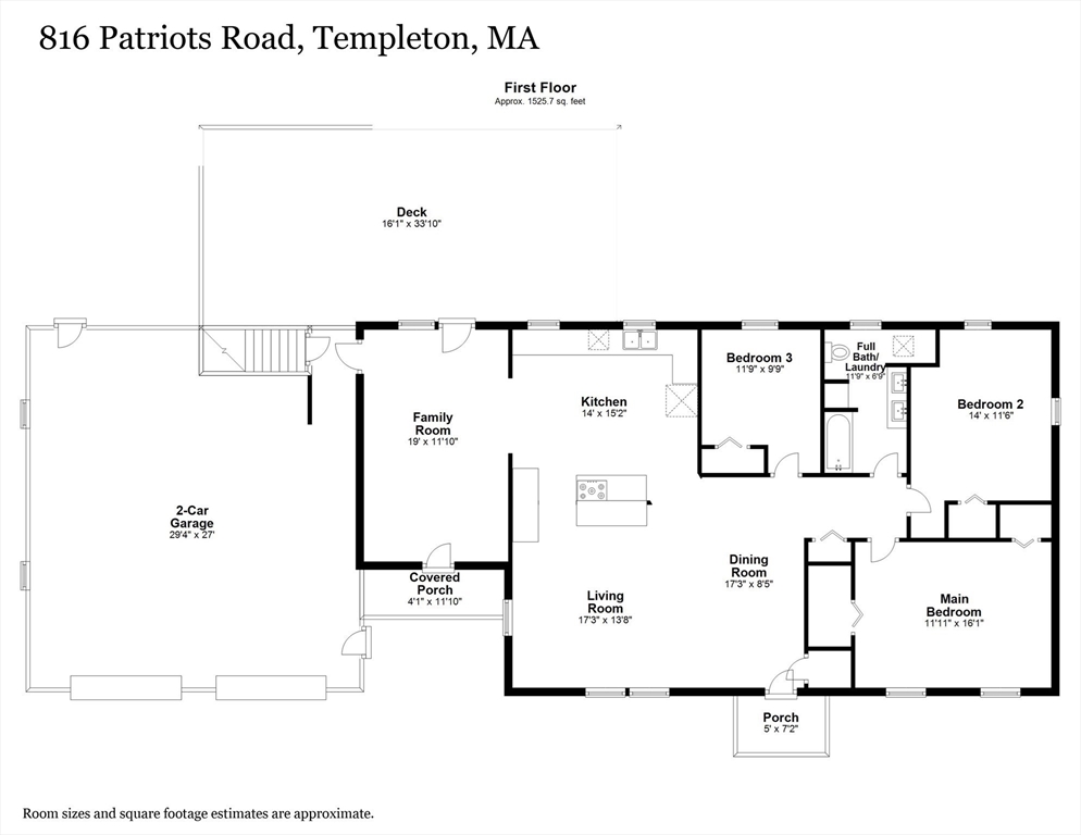 816 Patriots Road Templeton, MA 01468 - Photo 32 of 34 a picture of a floor plan