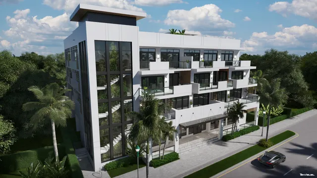 a front view of a building