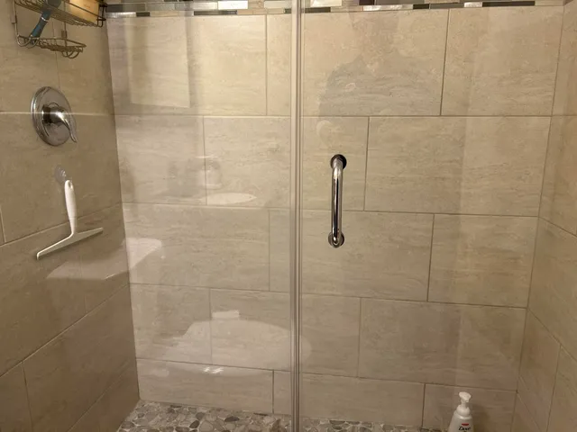 a bathroom with a shower