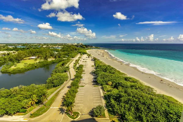 a view of an ocean and beach