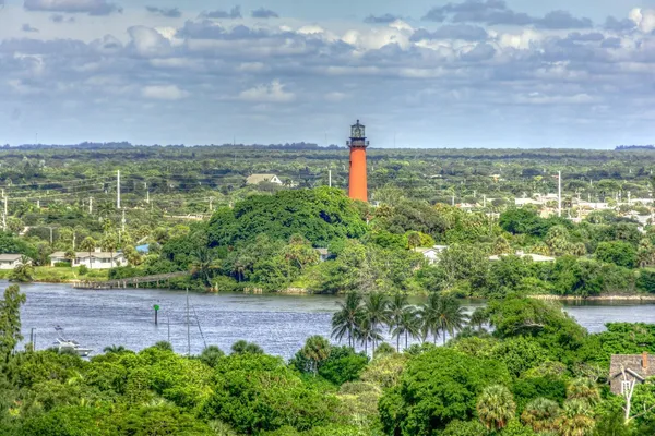 a view of a lake with a house