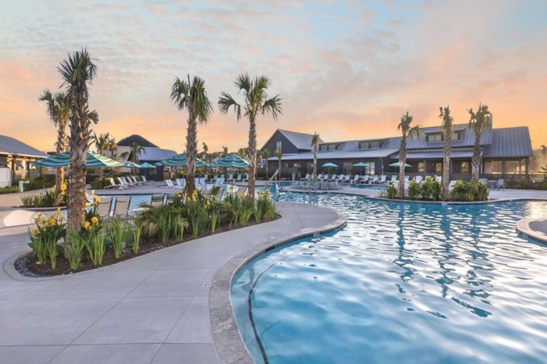 708 Rumbling Leaf Lane Summerville, SC 29486 - Photo 35 of 42 Nexton Pool sunset