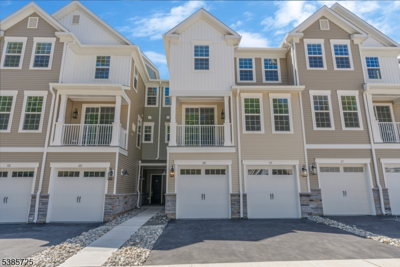 a view of a white building among the street