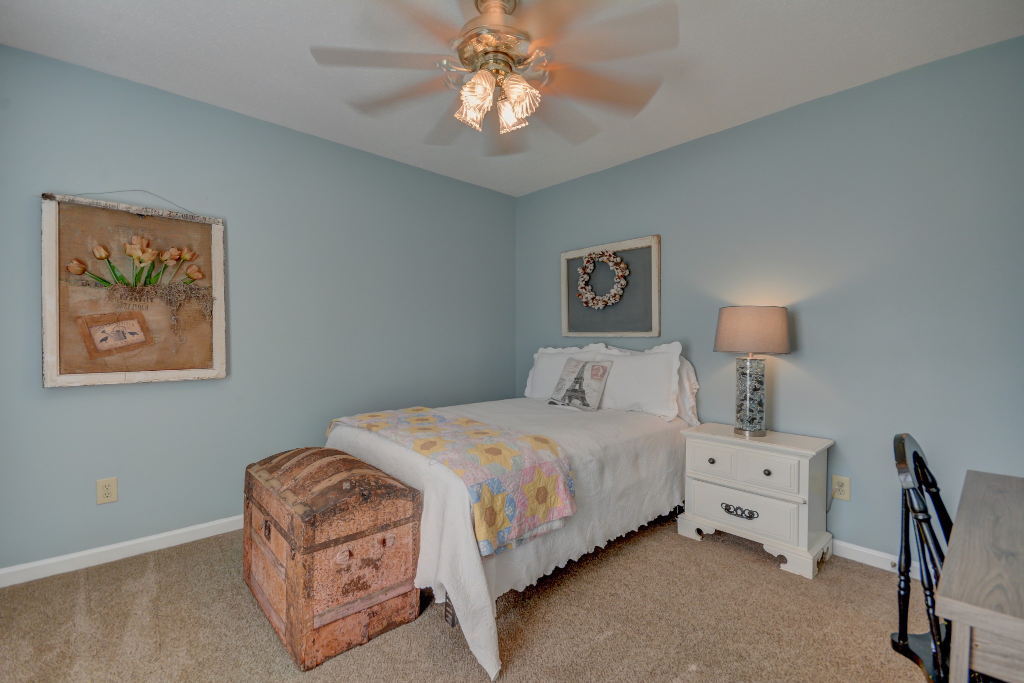 2545 Plainview Pvt Ln Spring Hill Spring Hill, TN 37174 - Photo 27 of 34 a bedroom with a bed and a chandelier